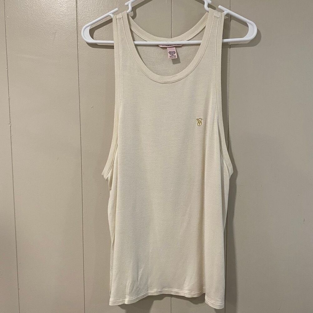 Victoria’s Secret Cream Ribbed Tank Top Women’s Large